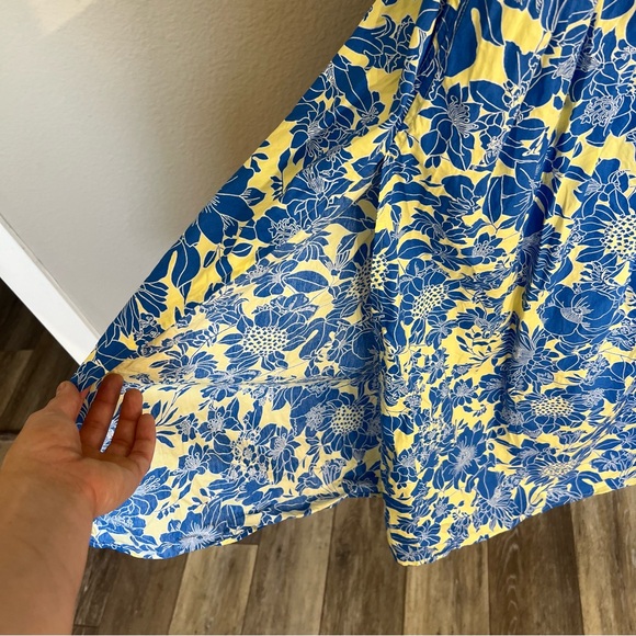 New J. Crew Collection tie shoulder smocked midi maxi dress floral cotton poplin - Picture 11 of 16